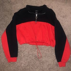Red cropped sweater